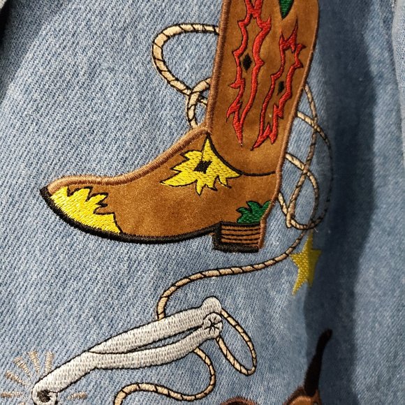 The Blue Denim Jacket Buttons Cowboy pattern - Picture 4 of 8